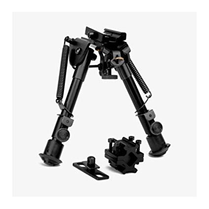 M1SURPLUS Tactical Bipod Kit with Compact Height Adjustable Rifle Bipod Barrel Mount Interface Fits Ruger 10/22 Marlin 22 Mossberg 715t Ruger SR22 Rifles