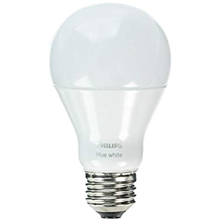 Philips Hue White A19 60W Equivalent Single LED Light Bulb, Works with Alexa, Apple HomeKit and Google Assistant, (California Residents)