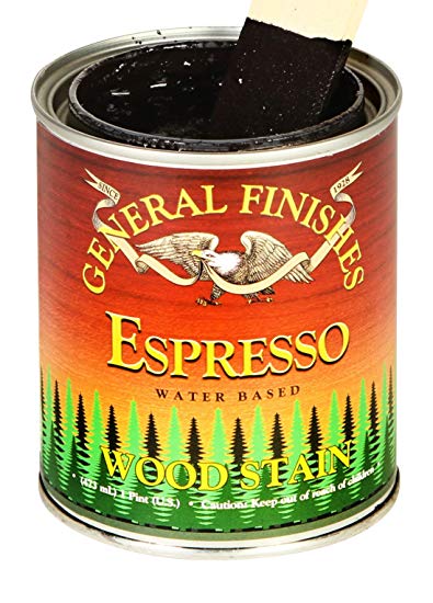 General Finishes WXPT Water Based Wood Stain, 1 Pint, Espresso