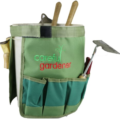 Garden Bucket Caddy / Garden Tool Bag Organizer : Best Gardening Tool Belt Bucket for All Your Gardening Needs, by Careful Gardener