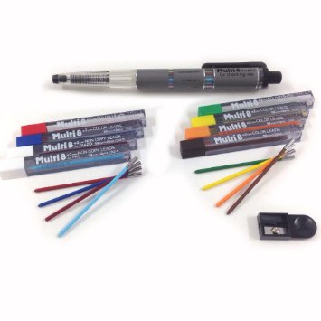 Pentel Pencil Lead Holder and Lead Set, Multi 8 Set (PH802ST)