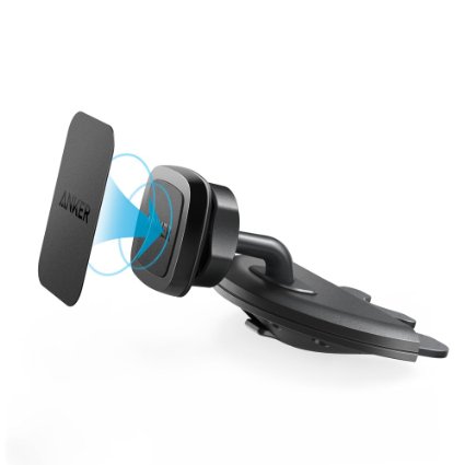 Anker CD Slot Magnetic Car Mount, Phone Holder for iPhone, Samsung, LG, Nexus, Moto, HTC, Sony, Nokia and Other Smartphones (Black)
