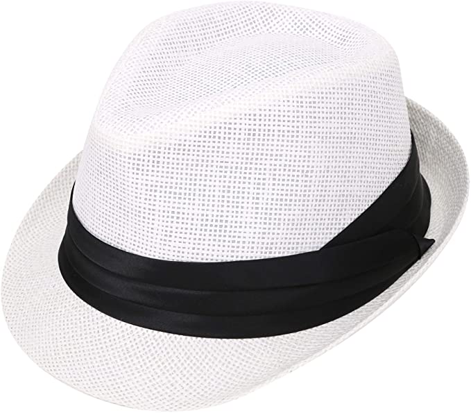 Verabella Women/Men's Summer Short Brim Straw Fedora Sun Hat