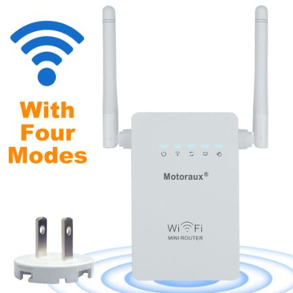 Motoraux Mini Wi-Fi Range Extender with Four Modes wifi Repeater Supports RouterAPrepeater and WISP Mode with detachable wall plug