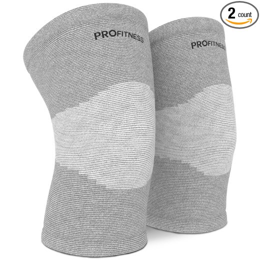 ProFitness Bamboo Fabric Knee Sleeves (One Pair) Knee Support For Joint Pain & Arthritis Pain Relief – Effective Support for Running, Pain Management, Arthritis Pain, Post Surgery Recovery