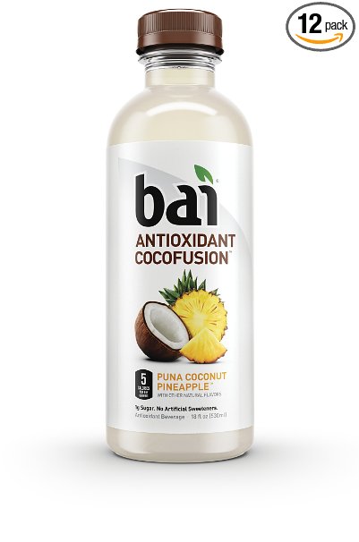 Bai Cocofusions Puna Coconut Pineapple, Antioxidant Infused Beverage, 18 Fl. Oz. Bottles (Pack of 12)