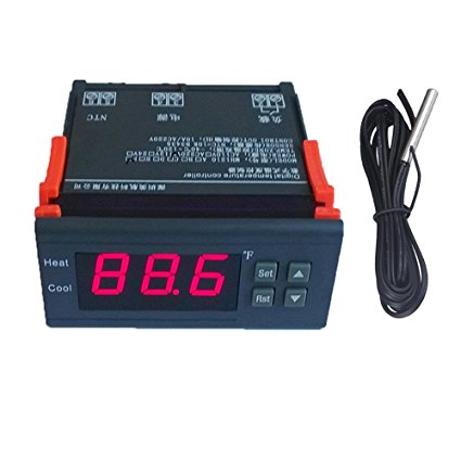 docooler 10A 110V Digital Temperature Controller Thermocouple -58~194 Fahrenheit with Sensor
