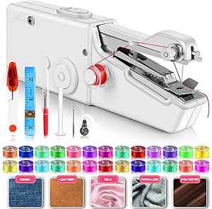 Mini Sewing Machine with Accessory Kit, Lightweight and Easy Operated Cordless Handheld Sewing Machines for Beginners, Portable Sewing Machine for Home Quick Repairing and Stitch Handicrafts