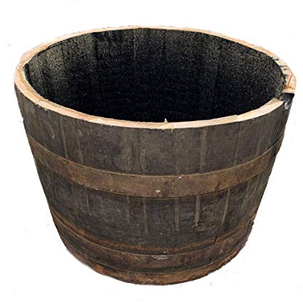 Cheeky Chicks Large Recycled Solid Oak Whisky Cask Rustic Planter for Garden