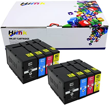 HIINK Comatible Ink Cartridge Replacements for Canon PGI-1200 PGI-1200XL use with Maxify MB2020 MB2220 MB2320 MB2720 (2B, 2C, 2M, 2Y, 8-Pack)