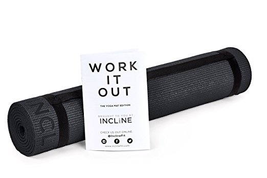 Incline Fit Lightweight and Comfortable High Density Memory Foam 1/4-Inch Thick Yoga Mat, Onyx