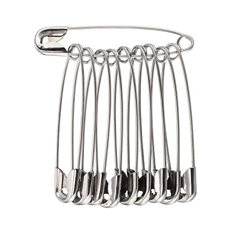 Officepal 250-Piece Safety Pins, Size 3, 1.8inch / 45mm – Durable, Rust-Resistant Nickel Plated Steel Set- Best Sewing Accessories Kit for Baby Clothing, Crafts & Arts