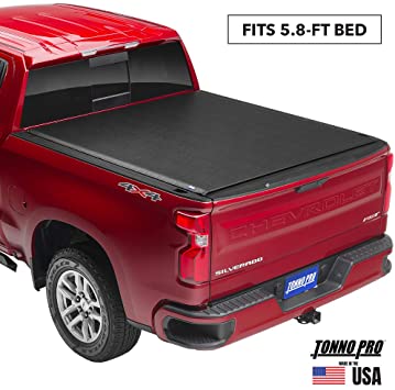 Tonno Pro Lo Roll, Soft Roll-up Truck Bed Tonneau Cover | LR-1095 | Fits 2019 - 2020 GMC Sierra & Chevrolet Silverado 1500 New body style 5'8" Bed