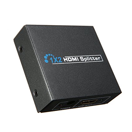 HDMI Splitter HOCOSY 1x2 Port Video Crossover 1.3b for Full HD 1080P Support 3D HDMI Powered Splitter Signal Switch Box 1 Input To 2 Outputs Use for Xbox 360/One, Playstation 3/4 Beamer HDMI Splitter