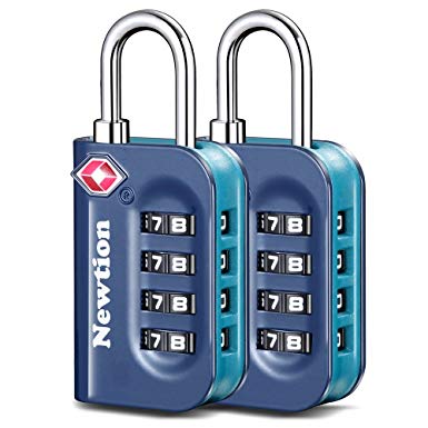 Newtion TSA Lock 2 Pack,TSA Approved Luggage lock,Travel Lock with Double Color Alloy Body,Combination Padlock for Luggage