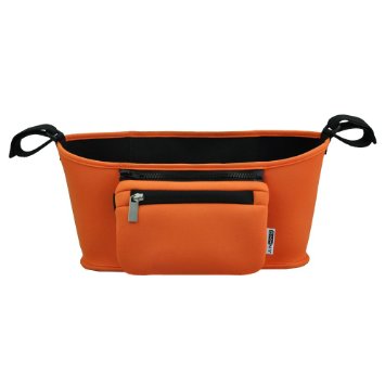 Top Universal Stroller Organizer by SNHNY The Best Stroller Accessories Universal Baby Diaper Stroller Bag with Secure Accessary Bag ORANGE