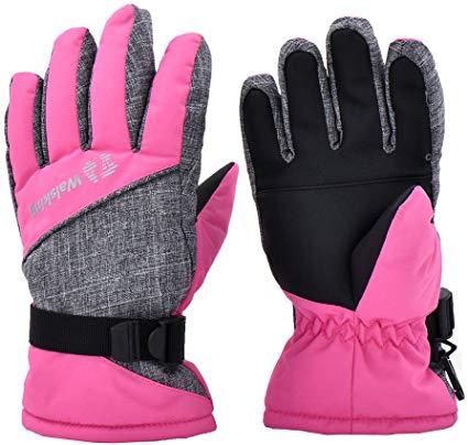 Kids Winter Snow&Ski Gloves-3M Thinsulate Waterproof Cold Weather Youth Gloves for Skiing,Snowboarding-Fits Boys and Girls