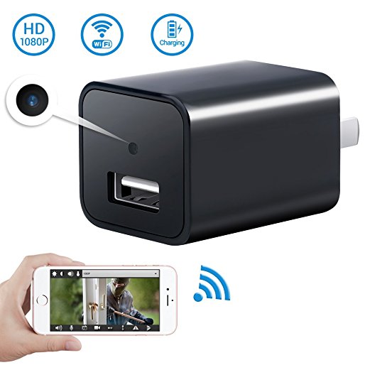 1080P WiFi Mini Camera-SOOSPY Indoor USB Wall Charger Camera/Pet Camera/Nanny Cam with Motion Detection,USB Port