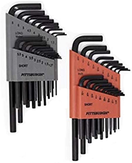 Allen Wrench - Hex Key (HUGE SET OF 36 WRENCHES WITH BALL END) Metric & SAE Sizes in Both Long & Short Arm