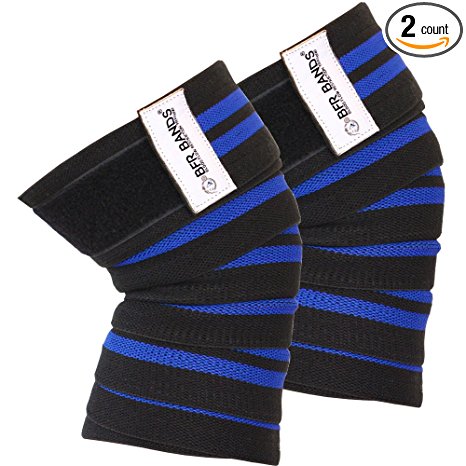 Knee Wraps Great for Squats, Weightlifting, Powerlifting, Crossfit, Bodybuilding - 80"L Elastic Wrap Will Support Knees for Heavy Weight Squat and Lifting - Compression Straps for Men and Women