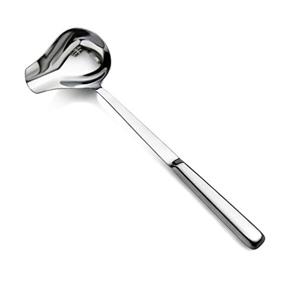 New Star Foodservice 52282 Stainless Steel Hollow Handle Gravy Soup Ladle, 2-Ounce, 13.25-Inch