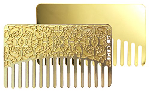 Go-Comb - Wallet Comb   Mirror - Sleek, Durable Brass Hair Comb with Mirror
