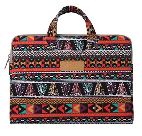 Mosiso Laptop Briefcase Bag, Bohemian Canvas Fabric Sleeve Case Handbag Cover for 13-13.3 Inch MacBook Pro, MacBook Air, Notebook Computer, Phoenix