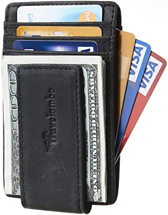 Travelambo Money Clip Front Pocket Wallet Slim Minimalist Wallet RFID Blocking