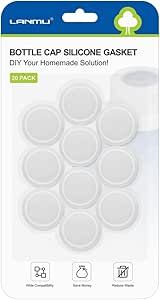 LANMU Bottle Cap Silicone Gasket for Swiffer Wet Jet Power Mop Cleaning Solution, DIY Reusable Bottle Refill Container (10 Pack)