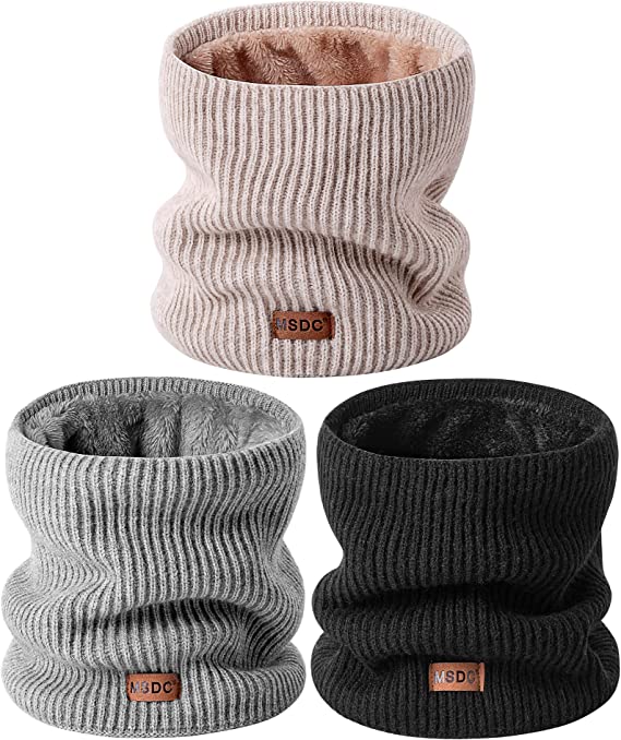 Winter Neck Gaiters Men 3 Pack,Neck Warmer Women Thermal Thick Warm Fleece Lined Cold Weather,Mens Scarf Ski Face Mask Cover