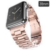 EvershopApple Watch Band 38mm Stainless Steel Strap Wrist Band Replacement Metal Clasp for Apple Watch All Models 38mmStainless Steel Strap-38mm Rose Gold