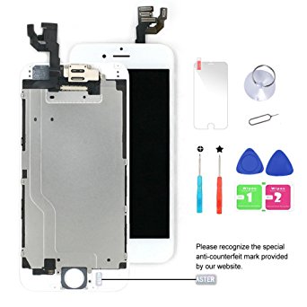 Full Assembly iPhone 6 Screen Replacement Set (Touch Digitizer Assembly   Facing Proximity Sensor   Ear Speaker   Front Camera   Home Button Assembly   Repair Tools) White