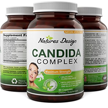Natural Candida Cleanse - Yeast Detox Supplement with Probiotic   Oregano Leaf Oil Extract - Probiotic Formula for Yeast Infection Suport for Men   Women - Cleanser and Weight Loss – Natures Design