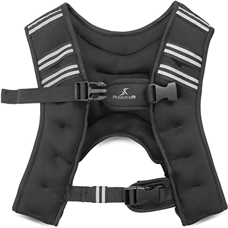 ProsourceFit Exercise Weighted Training Vest for Weight Lifting, Running, and Fitness Body Weight Workouts; Men & Women- 6 lb, 8 lb, 10 lb, 12 lb, 20 lb.
