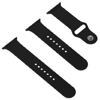 Apple Watch Band, JETech Soft Silicone Replacement Sport Band for Apple Watch All 38mm Models (Black)