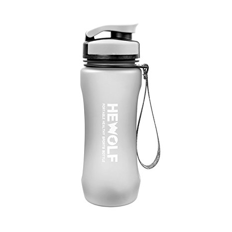 Hewolf Sport Water Bottle Narrow Mouth 20-Ounce Capacity Tritan BPA-Free Made Spill-proof for Running, Training and Outdoors