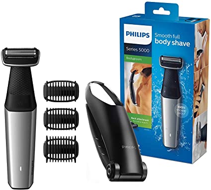 Philips BG5020/15 Bodygroom Series 5000 with Back Hair Removal Attachment and 3 Comb Attachments for Trimming