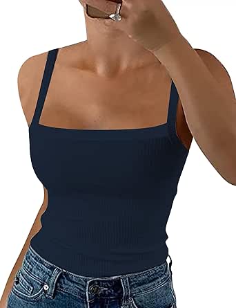 Women's Summer Tank Top Scoop Neck Sleeveless Ribbed Camisole Shirts