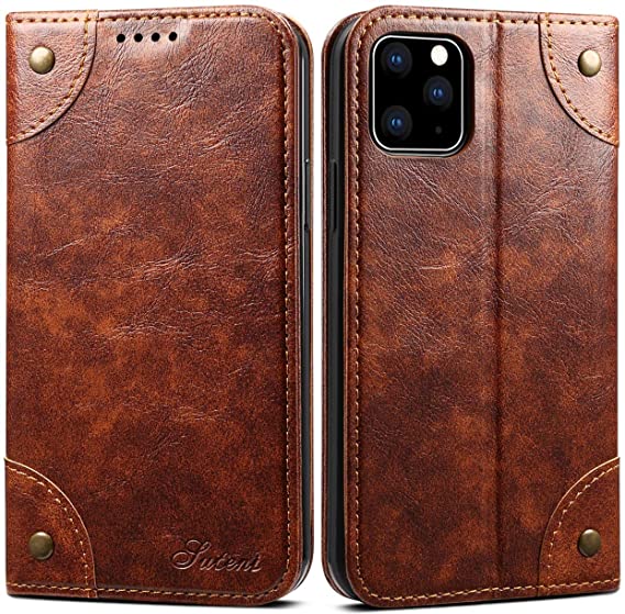 SINIANL Case for iPhone 11/11 Pro/11 Pro Max Leather Wallet Case TPU Inner Shell With Card Holder Slots Flip Cover
