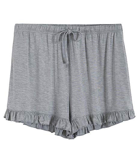 Pintage Women's Summer Pajamas Shorts Ruffle Hem Lounge Bottoms