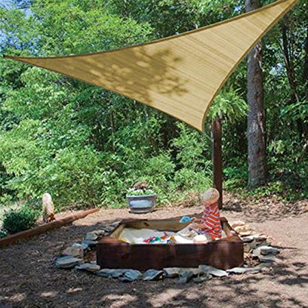 Artpuch Sun Shade Sail 15' x 15' x 21' Wall Triangle Sand UV Block for Shelter Canopy Patio Garden Outdoor Facility and Activities