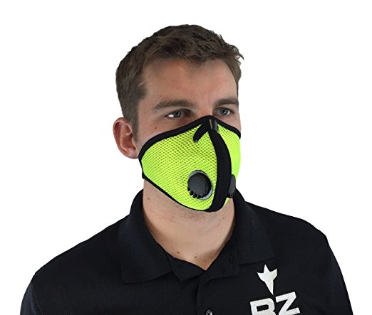 RZ Mask Dust/Pollution Mask With 5 Lab Tested Filters, Model M2, Mesh, Extra Large, Yellow,