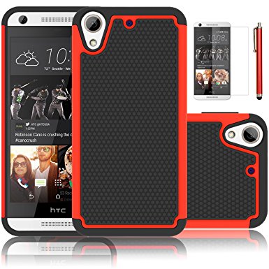 HTC Desire 626s Case, HTC Desire 626 Case, EC™ 2in1 Shockproof Case, Hybrid Armor Dual Layer Protective Case Cover for HTC Desire 626 / 626s (Red)