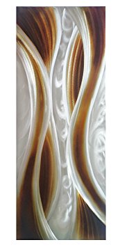 Caramel Desire Contemporary Metal Wall Art Decor - Modern Abstract Wall Sculpture - 32” x 12” - Great Addition to Any Kitchen, Bedroom or Any Other Room