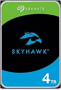 Seagate SkyHawk 4TB interne Festplatte HDD, Videoaufnahme bis zu 64 Kameras, 3.5 Zoll, 64 MB Cache, SATA 6GB/s, silber, FFP, inkl. 3 Jahre Rescue Service, Modellnr.: ST4000VXZ16