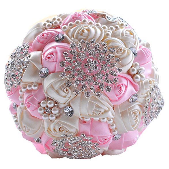 [MY DARLING] Advanced Customization Romantic Bride Wedding Holding Bouquet Roses Multi-color Selection-pink