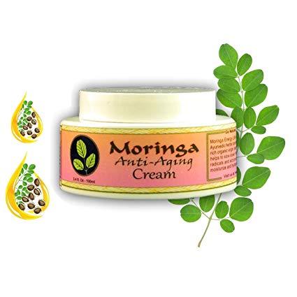 Moringa Anti-Aging Cream 3.4 oz * Feel & Look Years Younger with 14 Powerful Ayurvedic Herbs Combined Together to Moisturize with Skin Loving Vitamins, Minerals & Antioxidants!