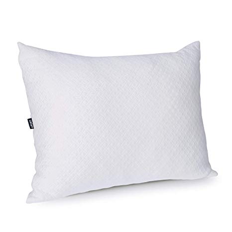 HIFORT Adjusted Shredded Memory Foam Pillow, Standard Size Hypoallergenic Bed Pillows for Sleeping with Zipper Removable Breathable Cooling Bamboo Cover for Stomach Back Side Sleeper, Home and Hotel