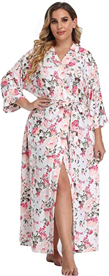 Super Shopping-zone Women's Plus Size Long Robes Kimonos Plus Size Maternity Robes Delivery Robes Sleepwear