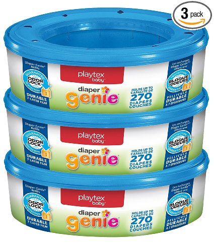 Playtex Diaper Genie Refills for Diaper Genie Diaper Pails - 270 Count (Pack of 3)